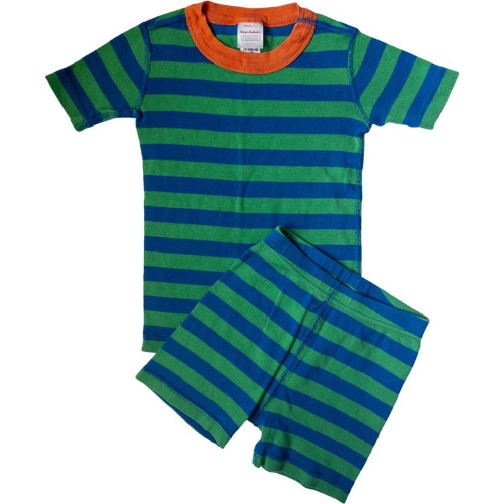 Hanna Andersson Kids Striped Short John Pajamas Set Size 5